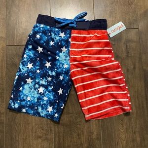 American Flag Swim Trunks NWT